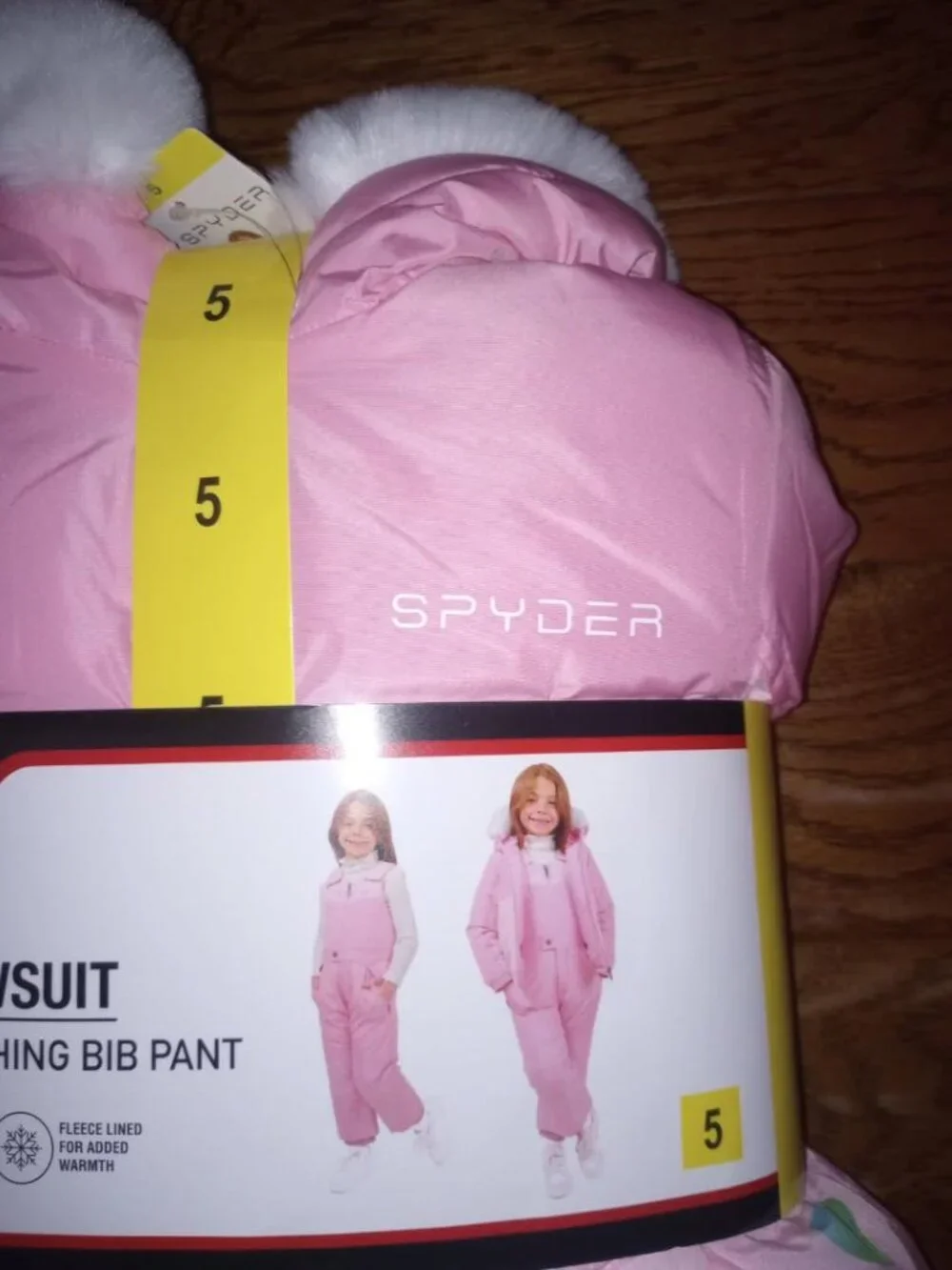 Spyder Girls Size 5 Pink 2 Piece Snowsuit Jacket Bib Pants NWT